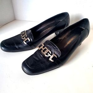Dolce & Gabbana Women's Black Leather Loafers size 37.5 Or 6.5